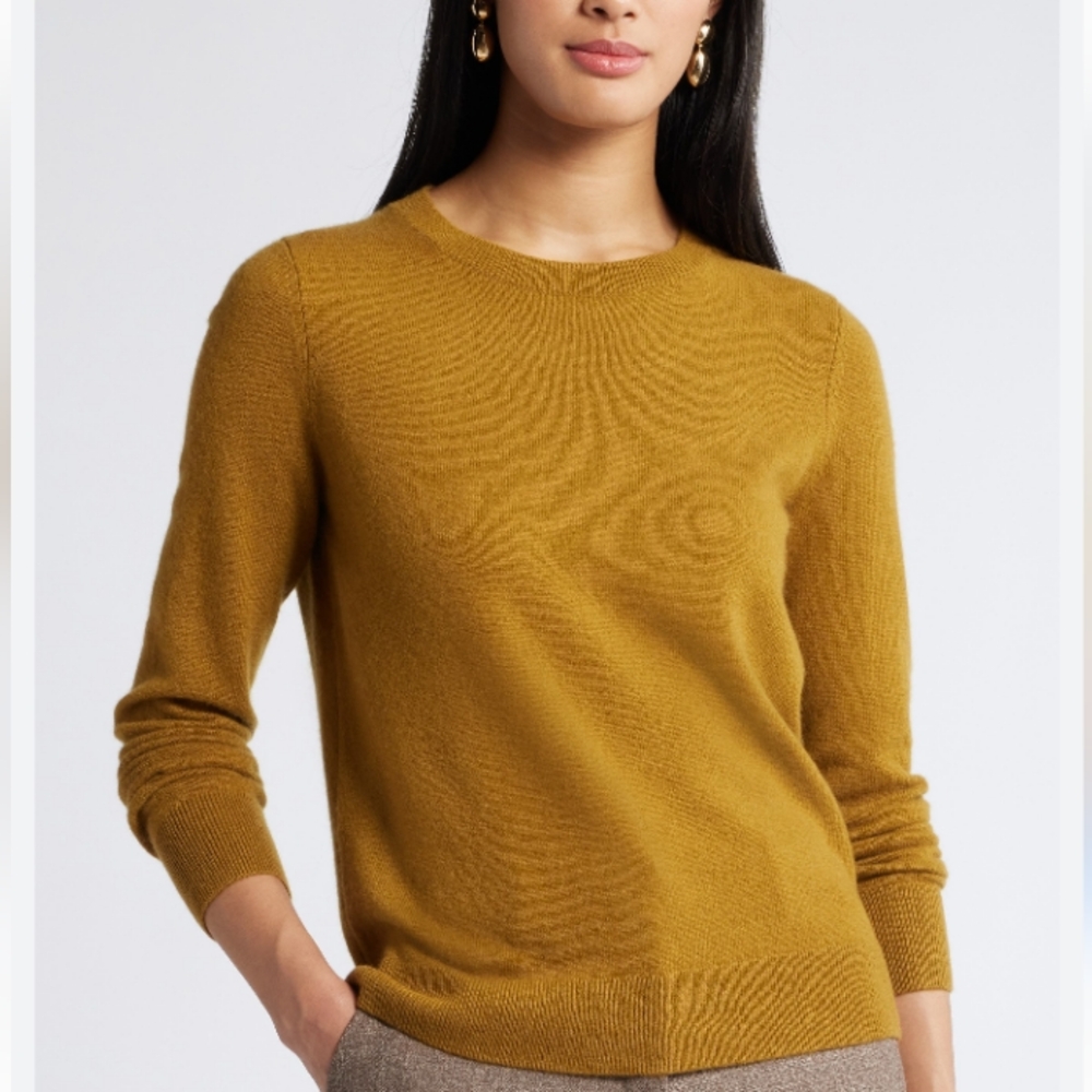 SANDRO Marigold Yellow Cotton + Silk Sweater XS